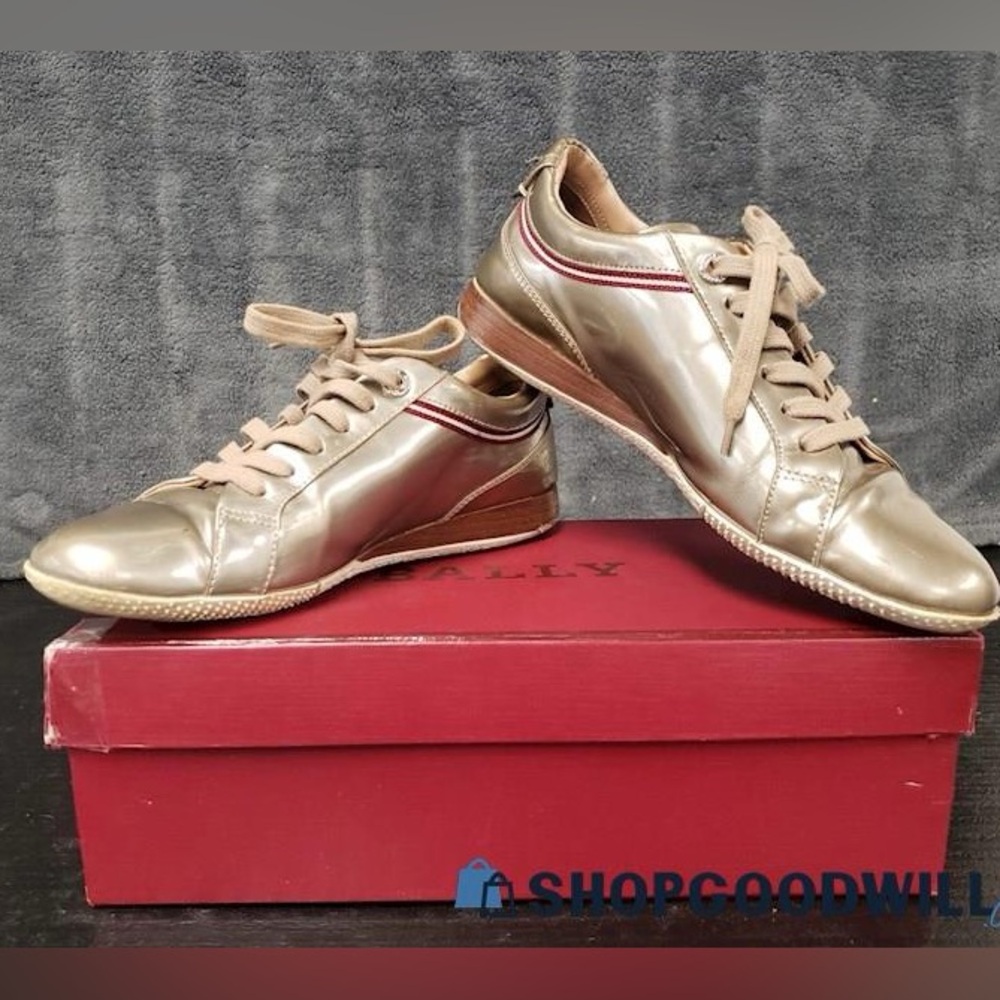 Bally Gold Sneakers 7.5 good contion